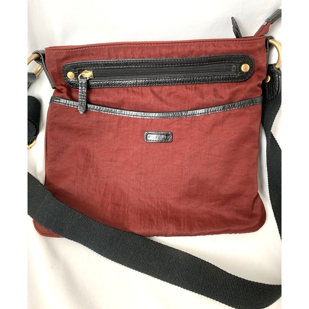 Ellington Crossbody Bag Purse Burgundy Nylon Organizer Travel